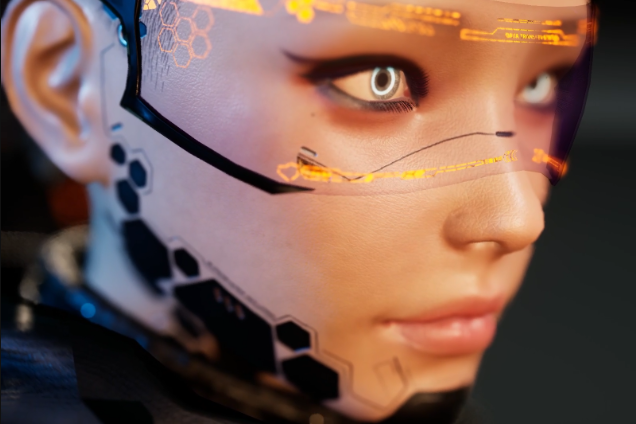 3d建模培训——UE4赛博朋克电子人机器人角色3D建模渲染模块化人物