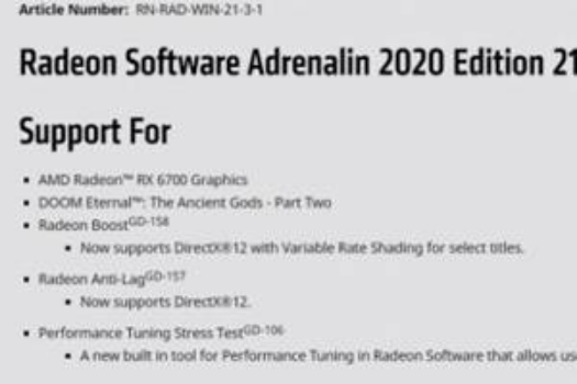 AMD 发布 21.3.1 版显卡驱动更新：修复《2077》BUG